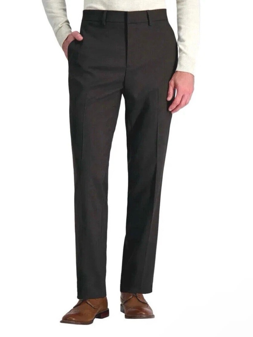 Haggar Men’s Premium Flex Slim Straight Dress Pant Brown 38X30
